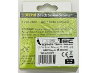 DELPHI Serien-Schalter 2-fach 250V 10A, inkl. Rahmen, UP, weiß