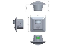 DELPHI Bewegungsmelder 160°, Silber LED geeignet,  250V~, Unterputz, 3-Draht