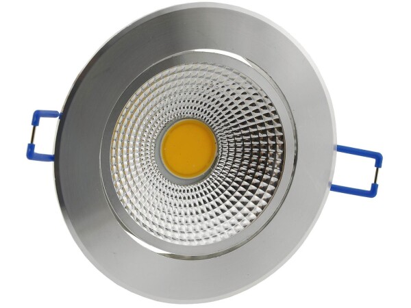 LED-Einbauleuchte "COB-7", 7W, 450lmALU, 3000K, 95°, Ø109xT47mm,Rahmen chrom