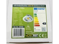 LED-Einbauleuchte "COB-7", 7W, 450lmALU, 3000K, 95°, Ø109xT47mm,Rahmen chrom