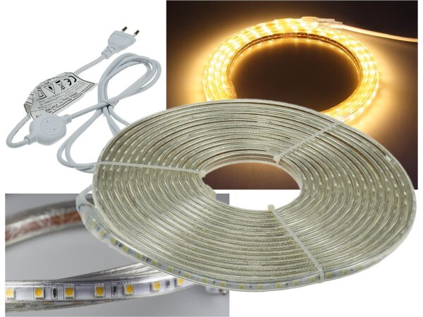 LED-Stripe "Ultra-Bright" 230V, 10m600 Lumen/Meter, warmweiß