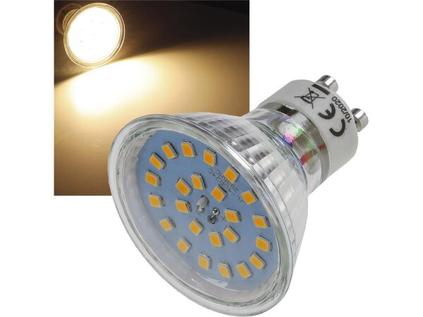 LED Strahler GU10 "H55 SMD"120°, 3000k, 444lm, 230V/4W, warmweiß