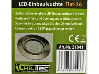 LED-Einbauleuchte "Flat-26" warmweiß80x26mm, 3W, 370lm, Edelstahl gebürstet