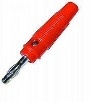 Bananen-Stecker McPower, 4 mm, Querloch, Druckfeder, rot