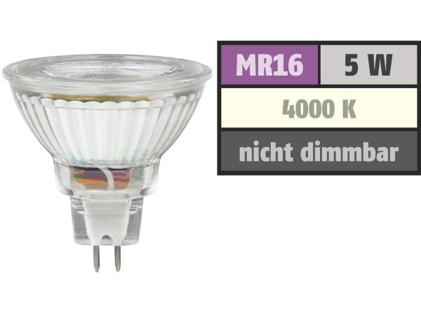 LED-Strahler McShine MCOB MR16, 5W, 400 lm, neutralweiß