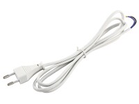 Euro-Netzkabel McPower mit blanken Enden Länge 1,5 m, 2x0,75 mm², weiß