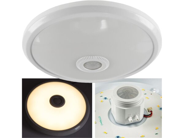 LED Deckenleuchte "TERCEIRA"12W, 800lm, 3000K, PIR-Bewegungsmelder