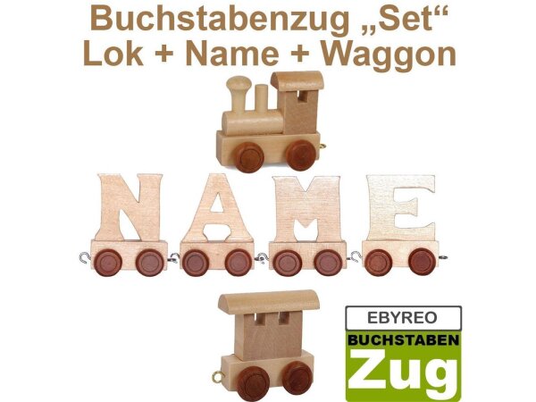 EbyReo® Buchstabenzug  Lok + Lotta + Endwaggon
