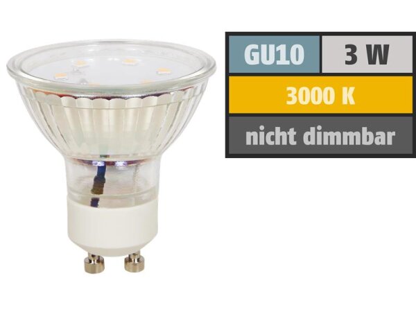 LED-Strahler McShine ET10, GU10, 3W, 300 lm, warmweiß