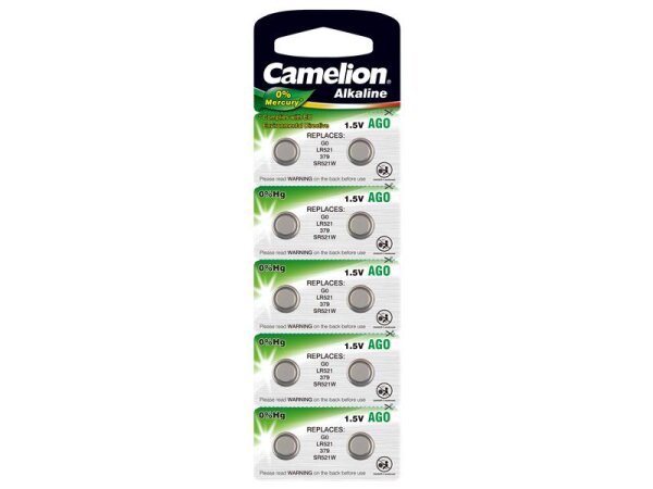 Knopfzelle CAMELION, AG0, 1,5V, Alkaline, 10er-Blister