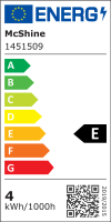 LED Filament Kerzenlampe gedreht McShine Filed, E14, 4W, 490 lm, warmweiß, klar