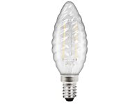 LED Filament Kerzenlampe gedreht McShine Filed, E14, 4W, 490 lm, warmweiß, klar