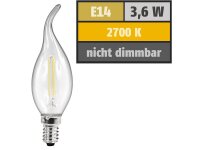 LED Filament Kerzenlampe Windstoß McShine, E14, 4W, 490lm, warmweiß, klar