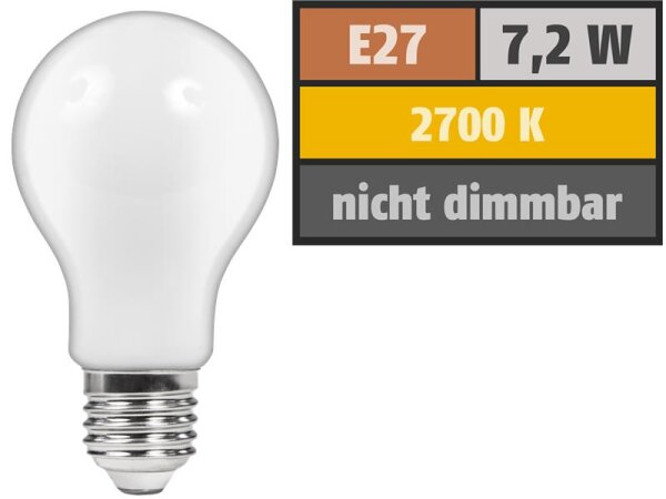 LED Filament Glühlampe McShine Filed, E27, 7W, 820 lm, warmweiß, matt