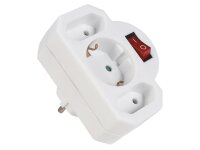 Steckdosenadapter McPower, 1x Schutzkontakt, 2x Euro, mit...