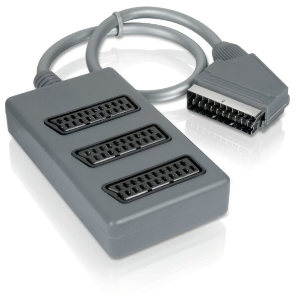 Philips SWS 2823 T/10 Scart Verteiler (3-Wege, Kabel) grau