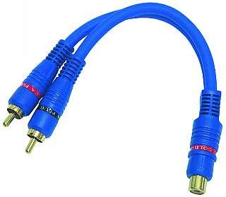 High-Quality Y-Adapter Y-2S 20cm Cinch 1xBuchse auf 2xStecker