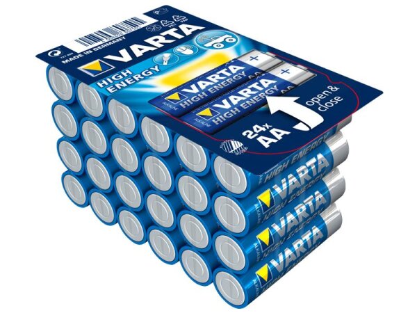 Mignon-Batterie VARTA HIGH ENERGY 1,5V, Typ AA/LR6, 24er-Haushaltspack