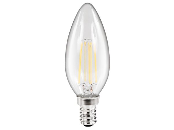 LED Filament Kerzenlampe McShine Filed, E14, 4W, 490 lm, warmweiß, klar