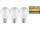 LED Filament Set McShine, 3x Glühlampe, E27, 2W, 200lm, warmweiß, klar