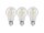 LED Filament Set McShine, 3x Glühlampe, E27, 6W, 600lm, warmweiß, klar, dimmbar