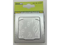 DELPHI Schutzkontakt-Steckdose IP44 250V~/ 16A, inkl. Rahmen, UP, silber