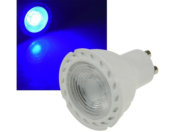 LED Strahler GU10 "LDS-50" blau 38°, 230V 5W