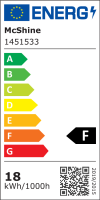 LED-Panel McShine LP-1822RW, 18W, 225mm-Ø, 1.836 lm, 3000K, warmweiß