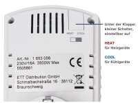 Steckdosen-Thermostat McPower TCU-330 5-30°C, max. 3500W, 230V