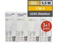 LED Kerzenlampe, E14, 5,5W, 470lm, 2700K, warmweiß,...