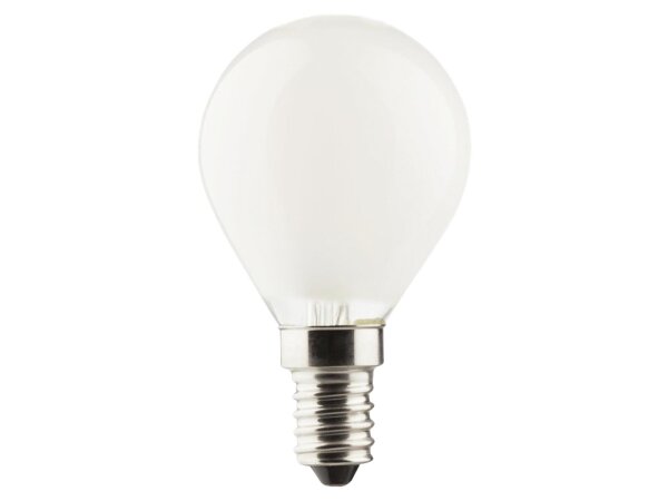 LED Filament Tropfenlampe, E14, 4W, 470lm, 2700K, warmweiß, matt, 3er Set