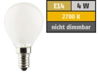 LED Filament Tropfenlampe, E14, 4W, 470lm, 2700K, warmweiß, matt, 3er Set