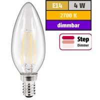 LED Filament Kerzenlampe McShine Filed, E14, 4W, 470lm, warmweiß, step-dimmbar