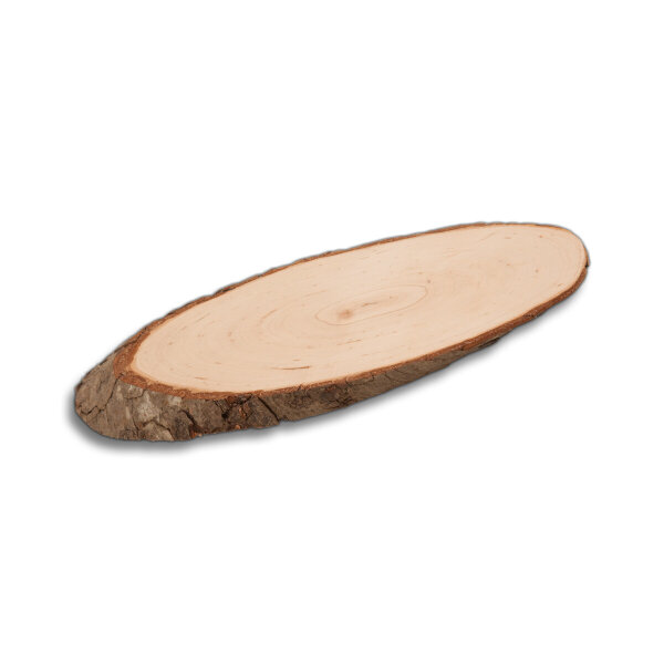 Holzscheiben mit Rinde, oval, unlackiert aus Holz 27,5 cm