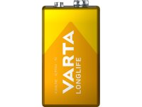 9V-Batterie VARTA LONGLIFE Alkaline, 1,5 V, 1er-Blister