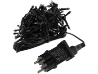 LED Aussen-Lichterkette "CT-ALK100" 10m warmweiß, Kabel schwarz, IP44, 100 LEDs