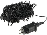 LED Aussen-Lichterkette "CT-ALK200" 20m warmweiß, Kabel schwarz, IP44, 200 LEDs