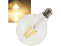 LED Globelampe 95mm E27 "Filament G95" 3000k, 470lm, 230V/4W, warmweiß