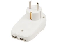 Zwischenstecker McPower, mit 2x USB, 5V max 2,1A, Steckdose 230V/16A