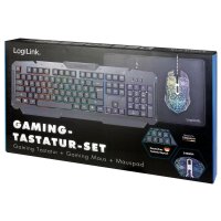 PC Gaming Set, Tastatur, Maus und Mauspad, LED Beleuchtung,