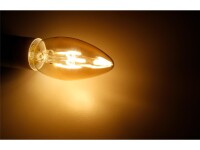 LED Filament Kerzenlampe McShine Retro E14, 2W, 150lm, warmweiß, goldenes Glas