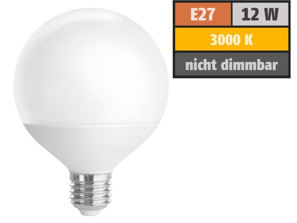 LED Globelampe McShine, E27, 12W, 1055lm, warmweiß