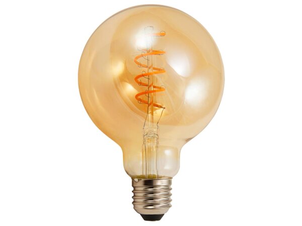 LED Filament Globelampe McShine Retro E27, 4W, 280lm, warmweiß, goldenes Glas