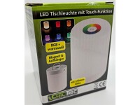 LED Akku-Tischleuchte mit Touch-FunktionHöhe 113mm, Warmweiß + RGB