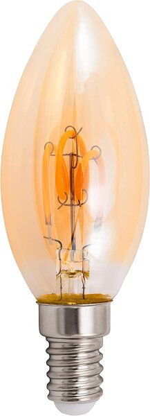 LED Filament Kerzenlampe McShine Retro E14, 1W, 90lm, warmweiß, goldenes Glas