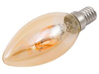 LED Filament Kerzenlampe McShine Retro E14, 1W, 90lm, warmweiß, goldenes Glas