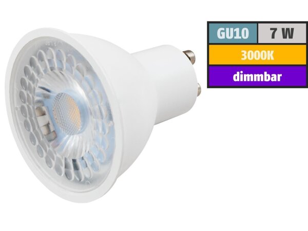 LED-Strahler McShine PV-MCOB GU10, 7W, 500lm, 38°, 3000K, warmweiß, dimmbar