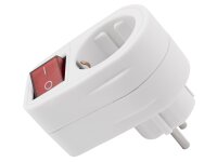 Steckdosenadapter McPower mit Schalter, 230V/3500W, 2-poliger AN/AUS Schalter