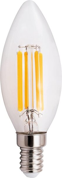 LED Filament Kerzenlampe McShine Filed, E14, 6W, 820 lm, warmweiß, klar