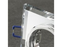 Decken-Einbaustrahler "Crystal Q90"starr, 90x90mm, für 50mm Lampen, silber